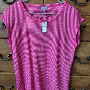 NWT - T by Talbots Pink and White Striped Top